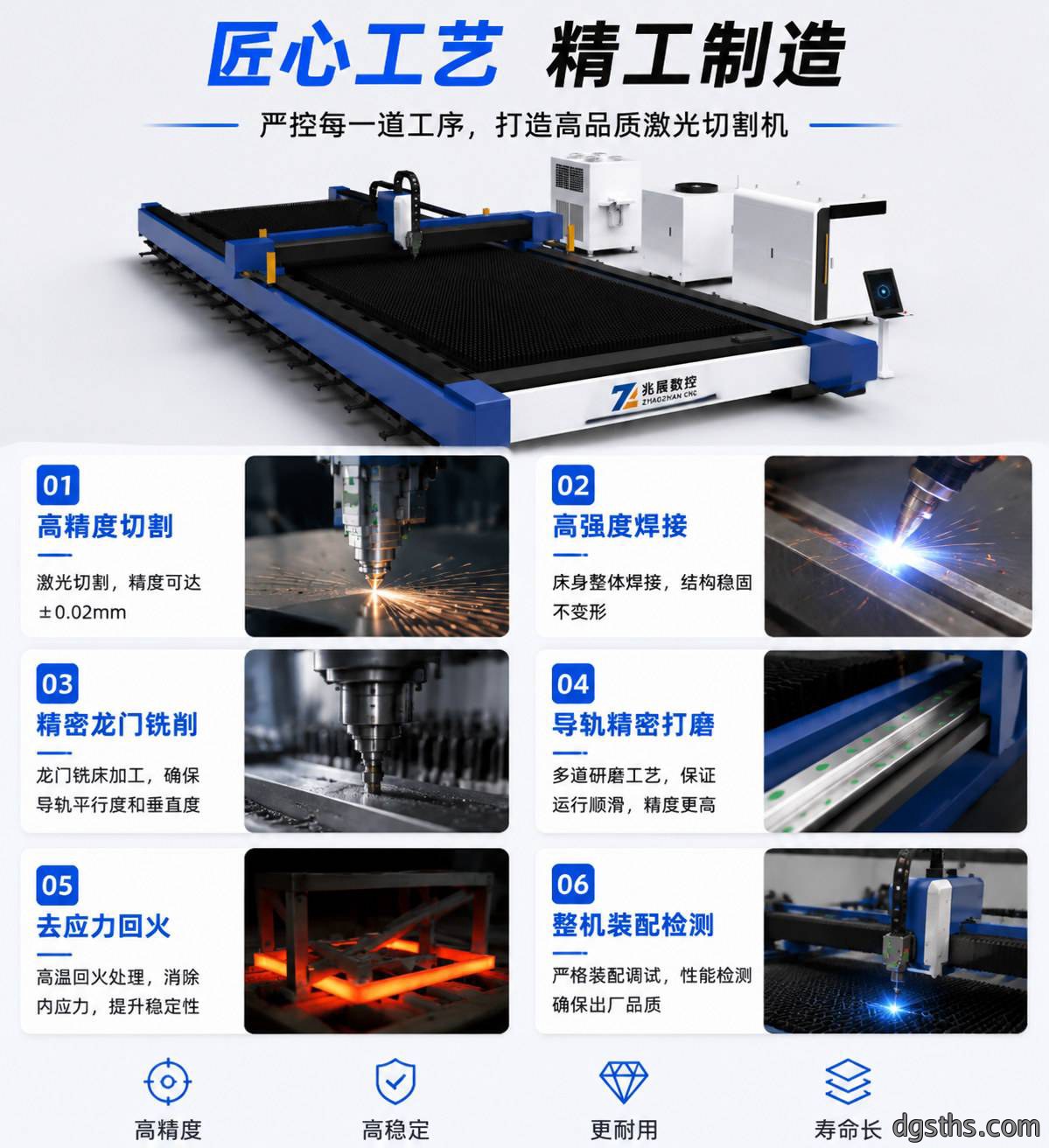 线轨式光纤激光切割机_高精度线性导轨金属激光切割设备厂家 - 苏州兆展数控