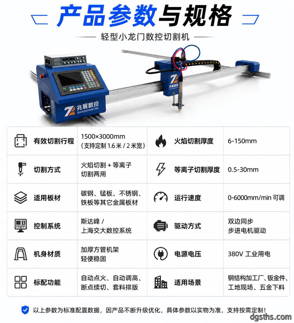轻型小龙门数控切割机_经济型火焰等离子两用小龙门切割设备厂家 - 苏州兆展数控